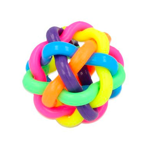 4x Fumfings 7cm Tangle Rainbow Bouncy Balls Kids Toy 3y+