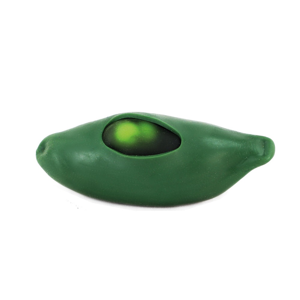4x Fumfings 12cm Squeezy Peas in Pod Kids 3y+ Toy- Green