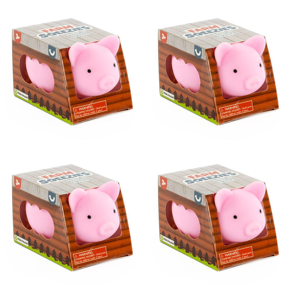 4PK Pocket Money Fun Squeezies Farm Animal Kids Toy Assorted 3y+