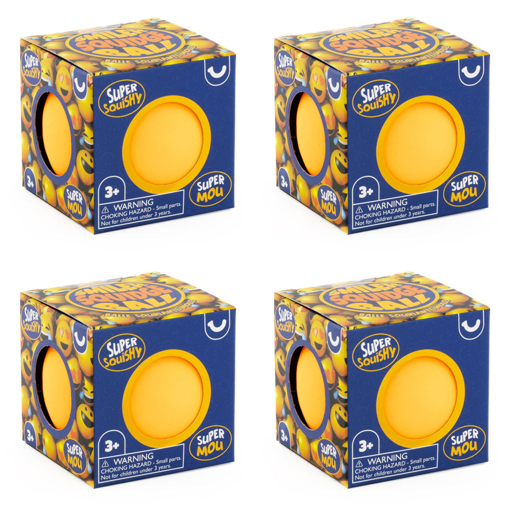 4PK Pocket Money Fun Emoji Squeeze Ball Kids Sensory Toy Assorted 3+