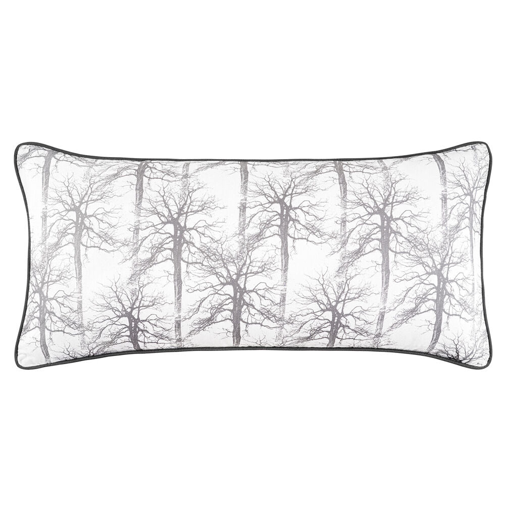 2PK Bianca Myrtleford Rectangular Lumbar Cotton Sateen Cushion 30x60cm Grey