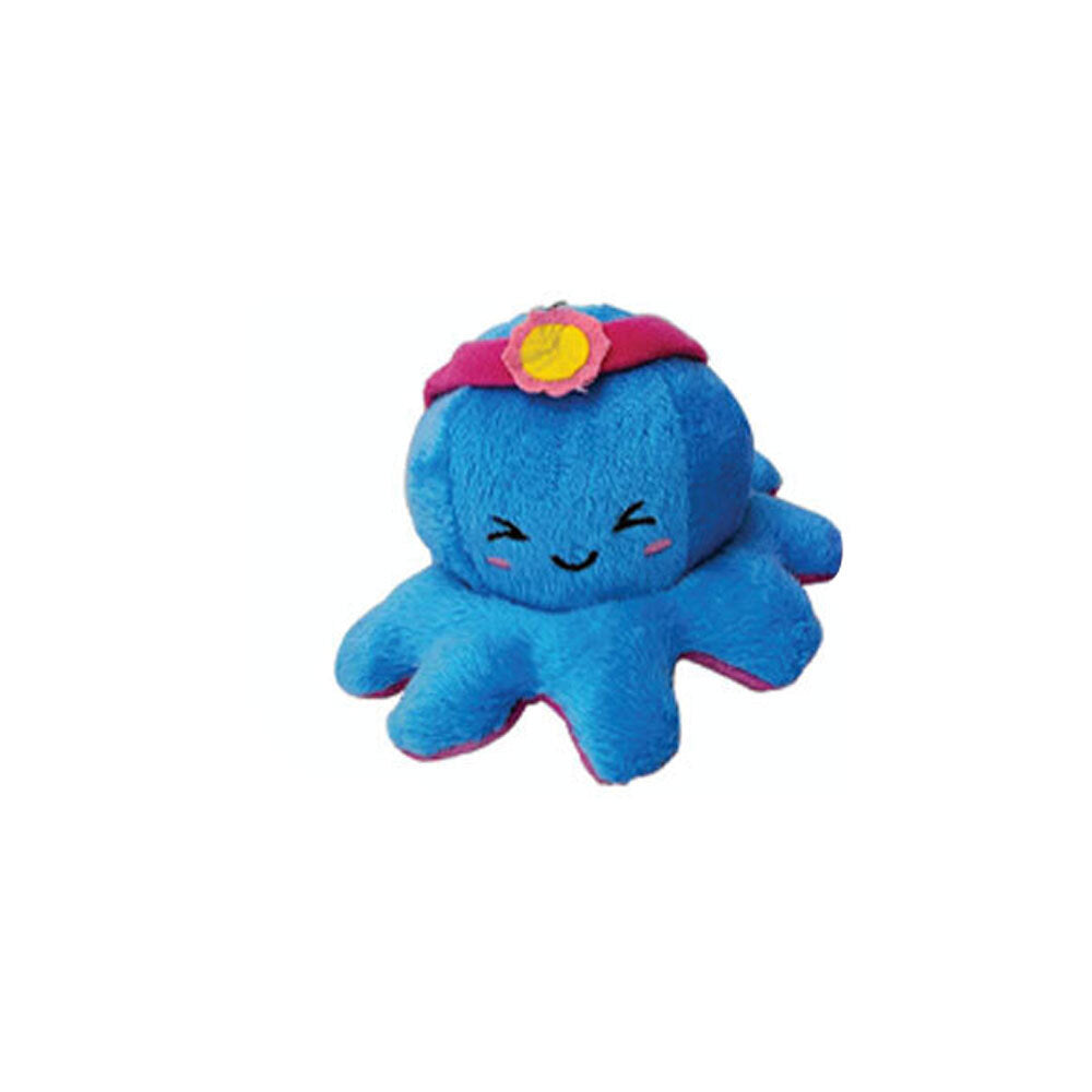 3PK Bensons Reversible Octopus Wave 2 Bag Clip Childrens Plush Toy 0y+ Asstd