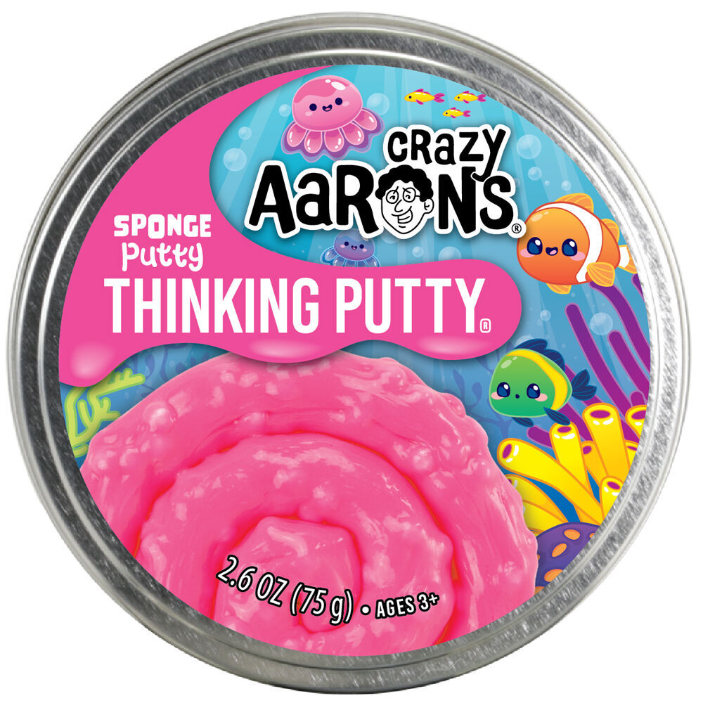 2PK Crazy Aarons Trendsetters Sponge Putty 4 Inch Tin Kids Sensory Toy 3y+