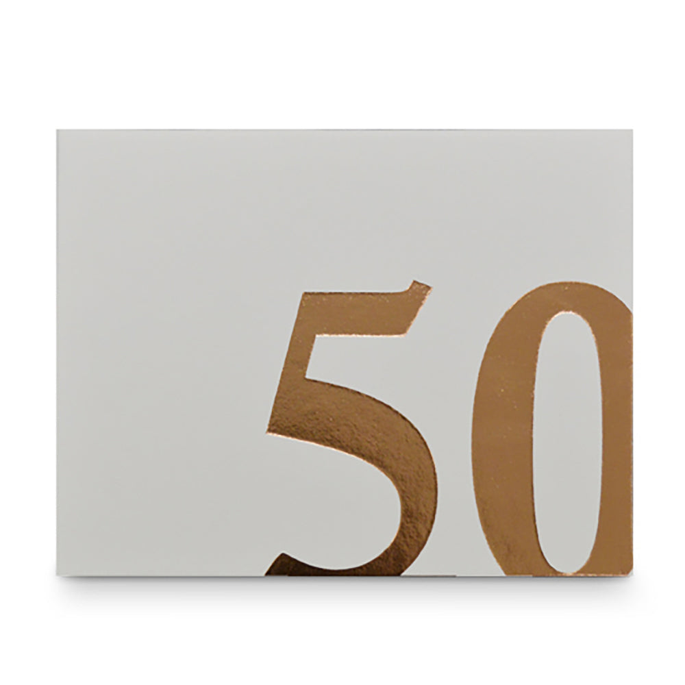 50th Guest Book Rose Gold Text 27x19cm Novelty Birthday Signing Decor