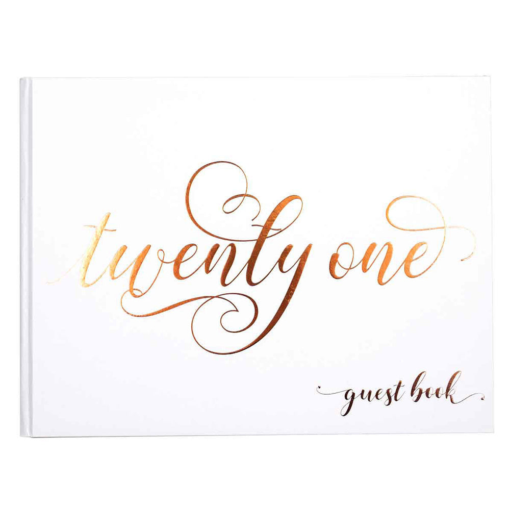 21st Birthday Signature Guest Book Rose Gold Text 23x18cm Novelty/Keepsake