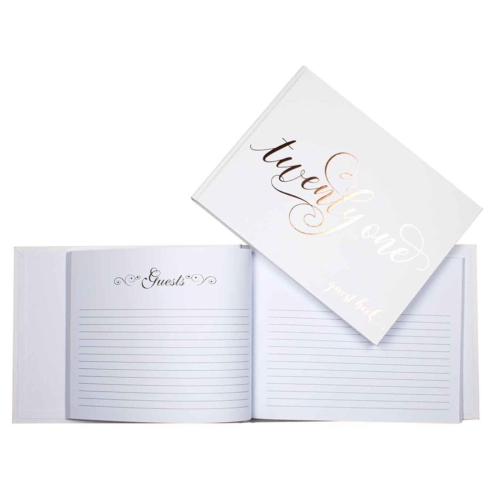 21st Birthday Signature Guest Book Rose Gold Text 23x18cm Novelty/Keepsake
