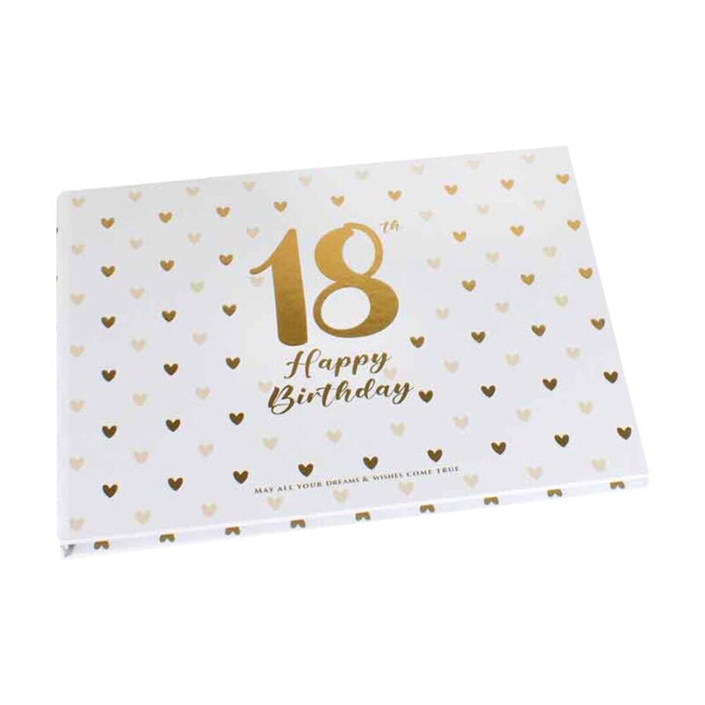 2PK LMD 18th Sweet Heart Guest Book w/ Gold Text Cardboard 23x18cm