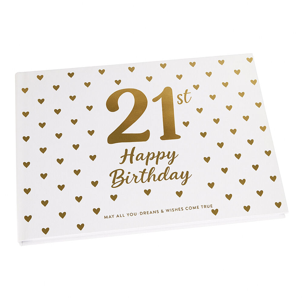 LMD 21st Sweet Heart Guest Book w/ Gold Text Cardboard 23x18cm
