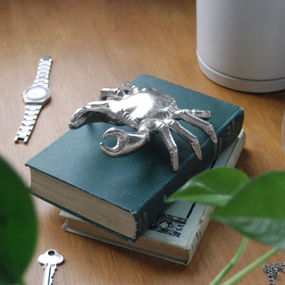White Moose Crawling Crab Home Decor Metal Sculpture/Figurine 14x14x5cm Silver