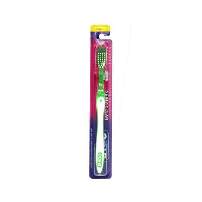 12PK Oral B Shiny Clean Medium Standard Toothbrush Dental Care