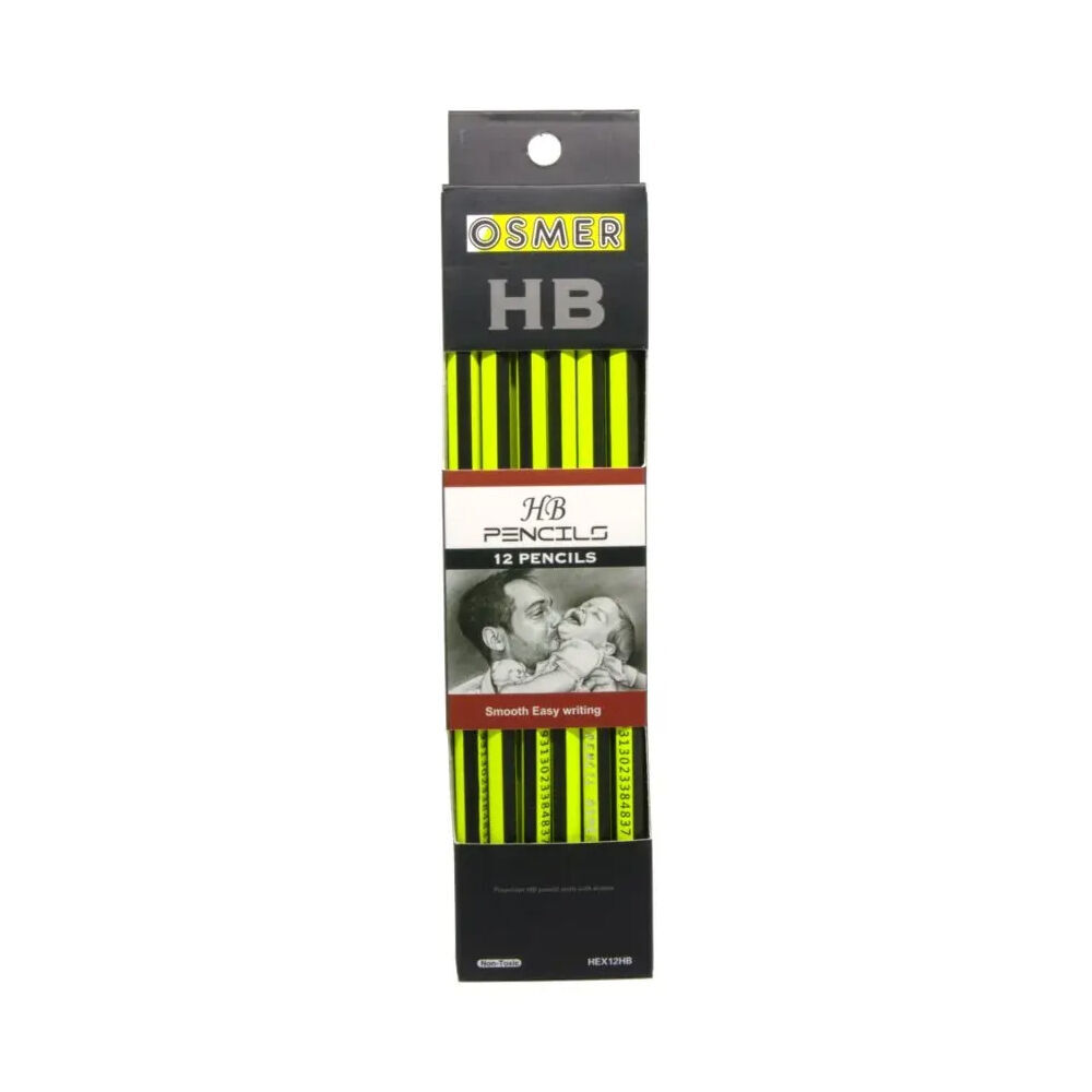 24PK Osmer Wood Case Hexagon Hb Pencil Premium With Eraser Box Of 12 School Office