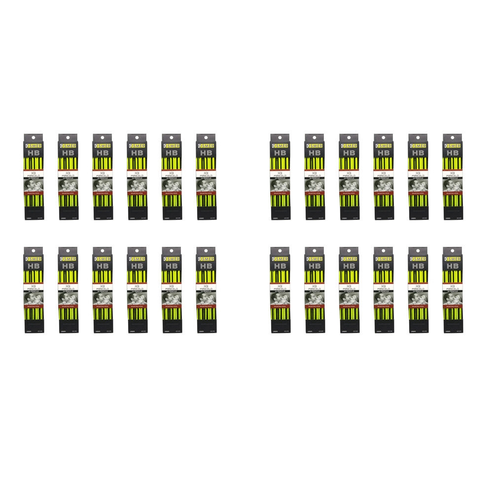 24PK Osmer Wood Case Hexagon Hb Pencil Premium With Eraser Box Of 12 School Office