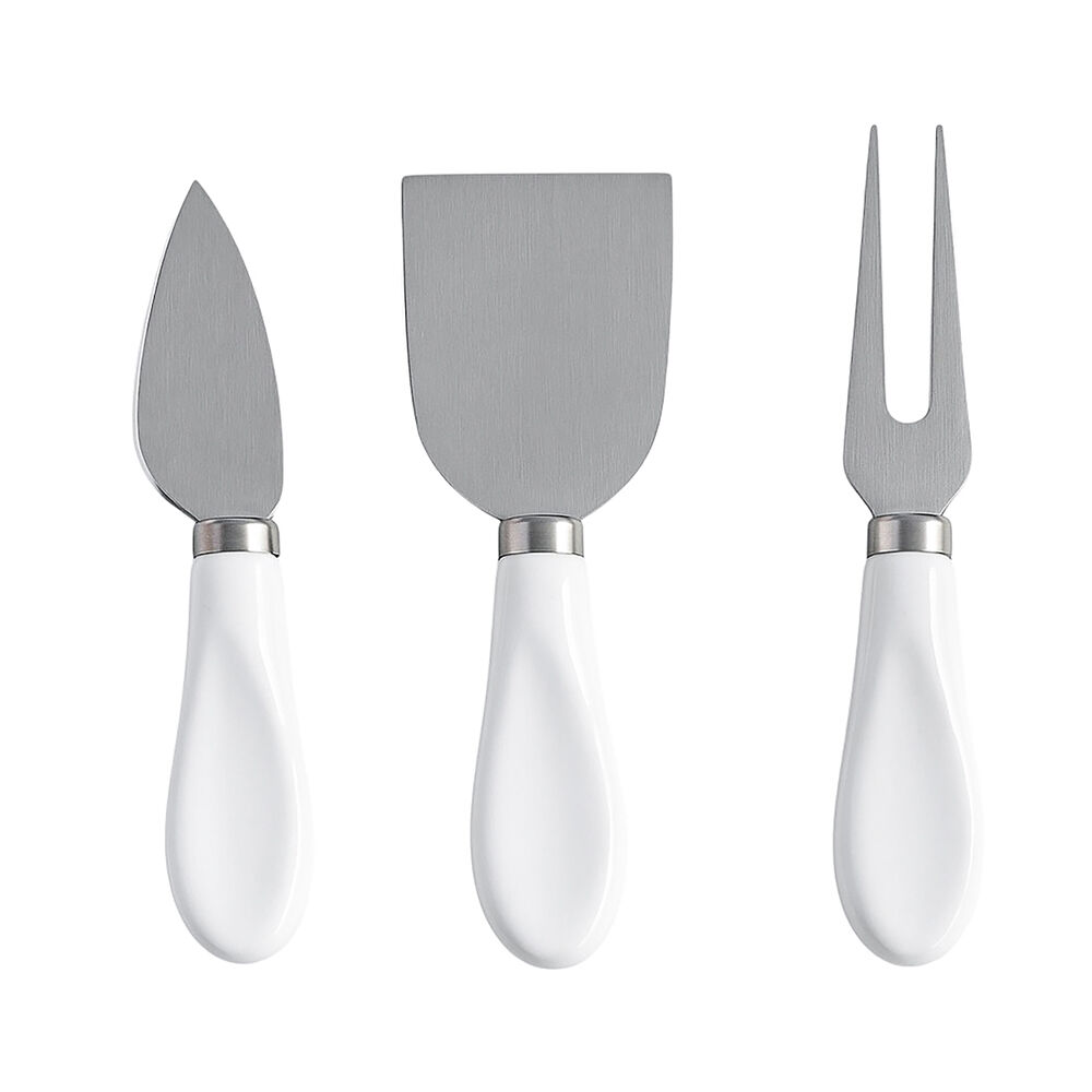 NF Living Rubber Wood Block Set 10x4x8.5 Cheese Knife Kitchen Storage Beige