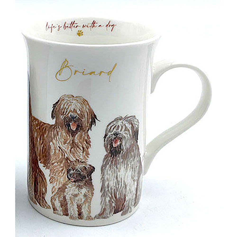 2x Muddy Paws Briard Mug 360ml New Bone China Novelty/Keepsake