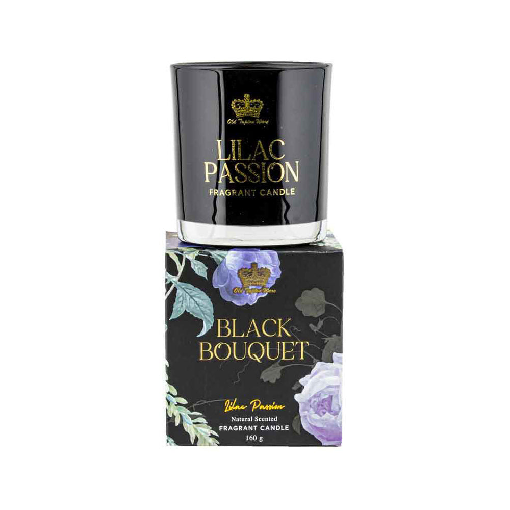 Old Tupton Lilac Passion Scented Candle 160g Round Black