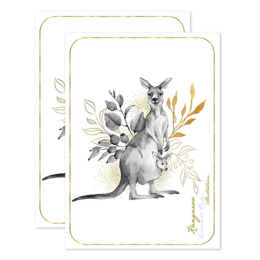 2PK LMD Australian Kangaroo Flora & Fauna Cotton Tea Towel Cotton 50x70cm