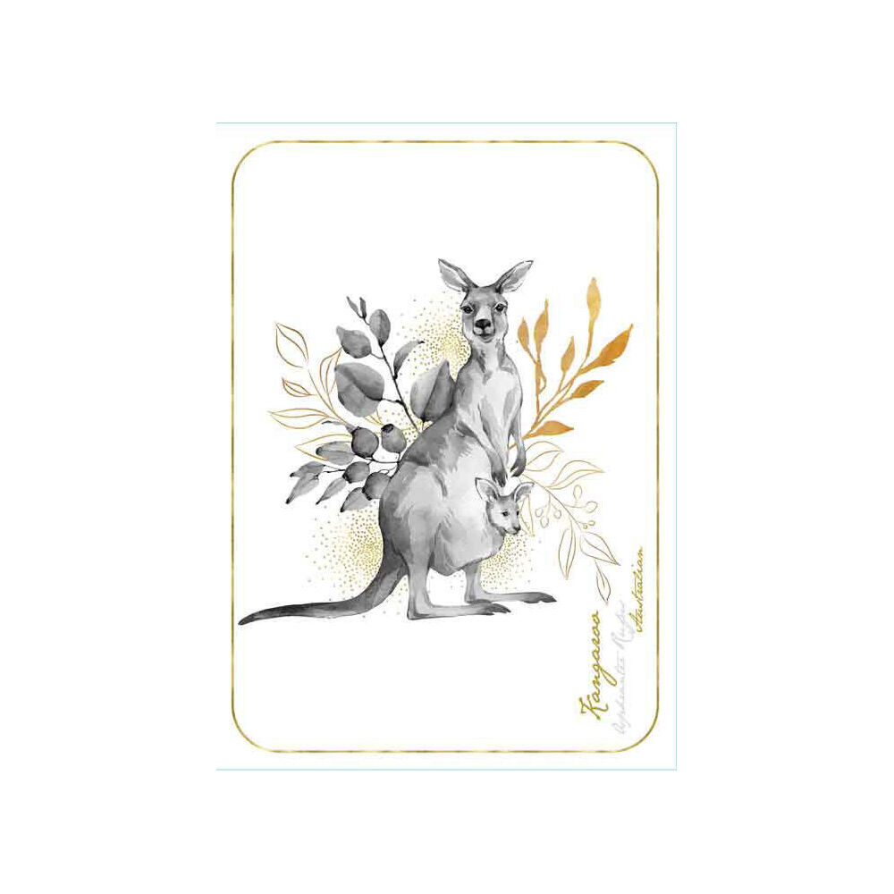 2PK LMD Australian Kangaroo Flora & Fauna Cotton Tea Towel Cotton 50x70cm