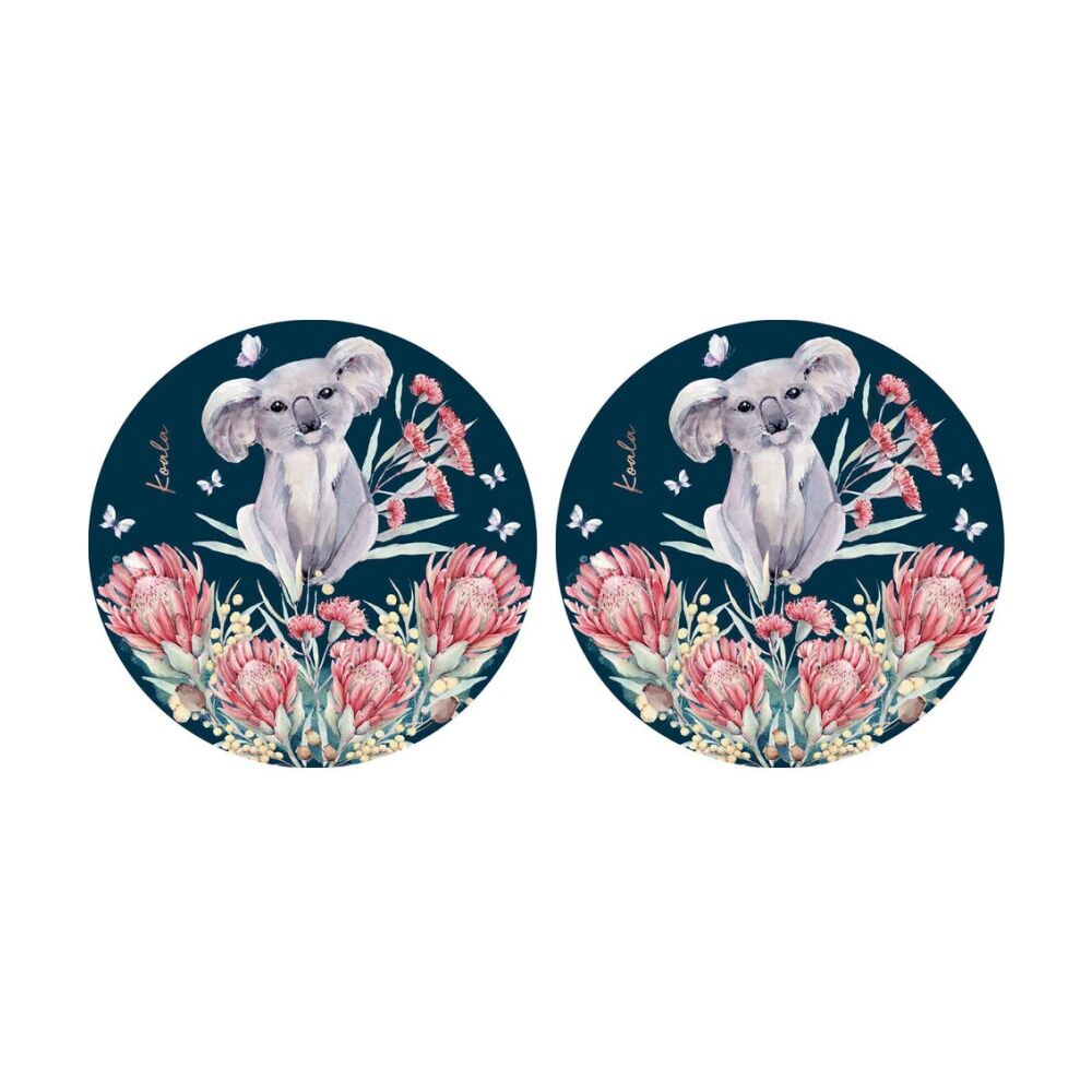 2PK LMD Koala Ceramic Surface Protector Round 25cm - Navy