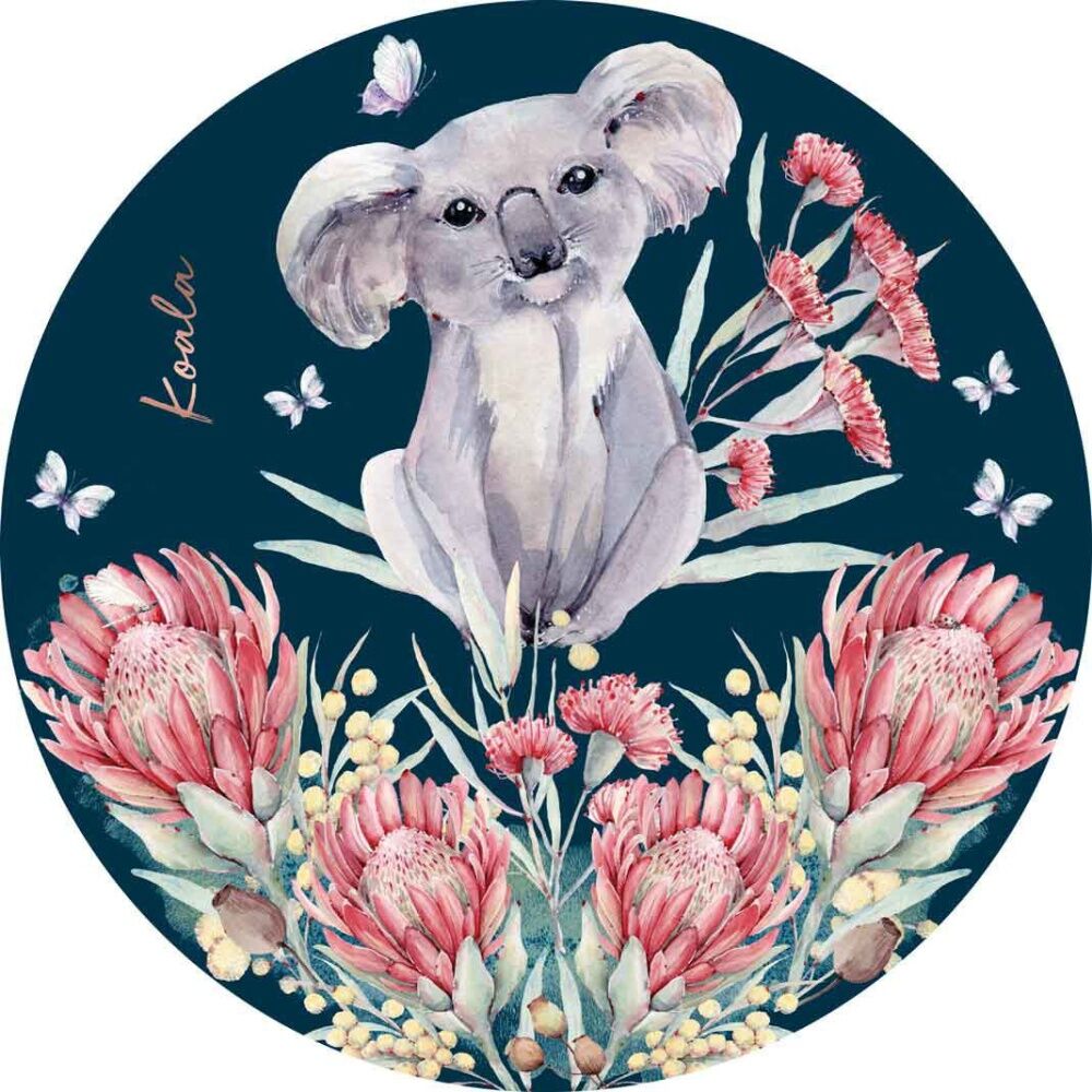 2PK LMD Koala Ceramic Surface Protector Round 25cm - Navy