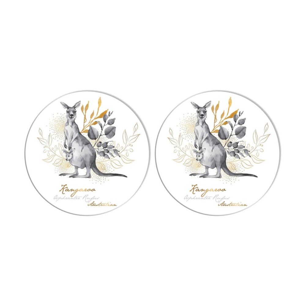 2PK LMD Kangaroo Ceramic Surface Protector Round 25cm - Black/White
