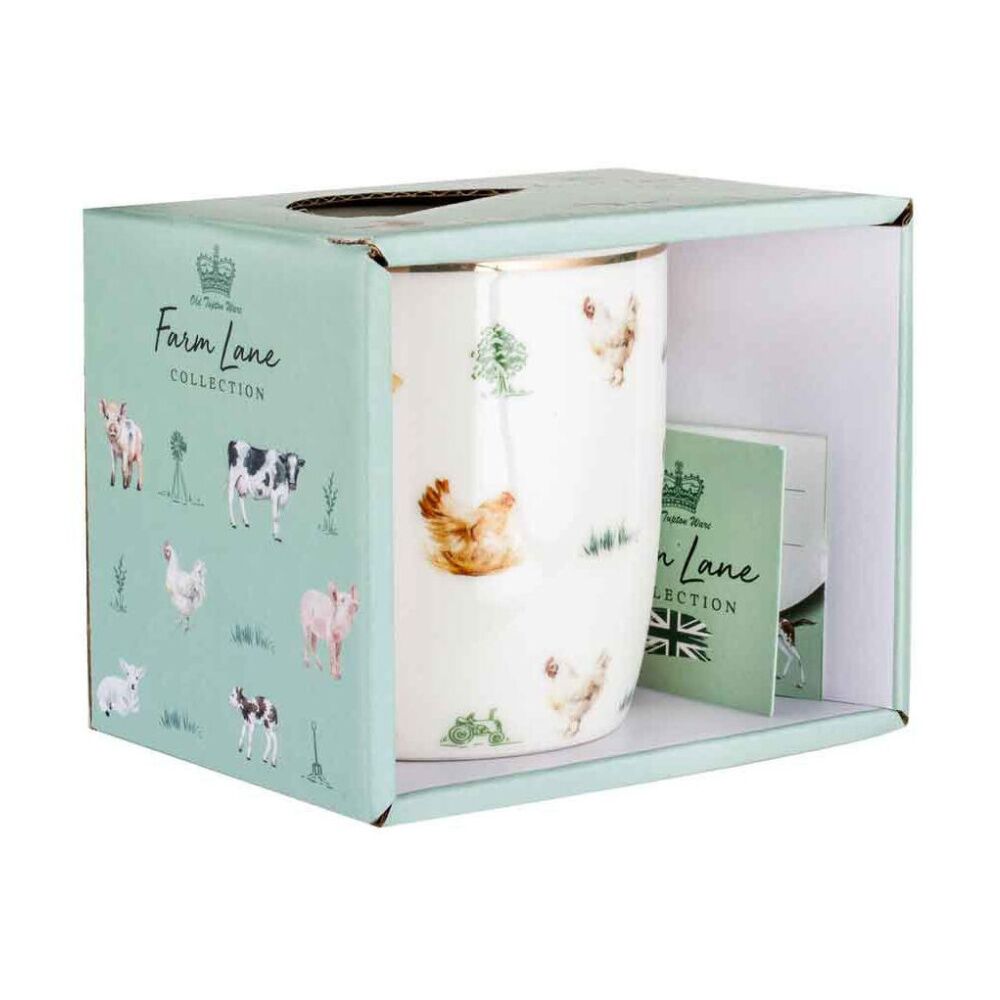 2PK LMD Chickens Farm Lane New Bone China Coffee Mug 360ml - White