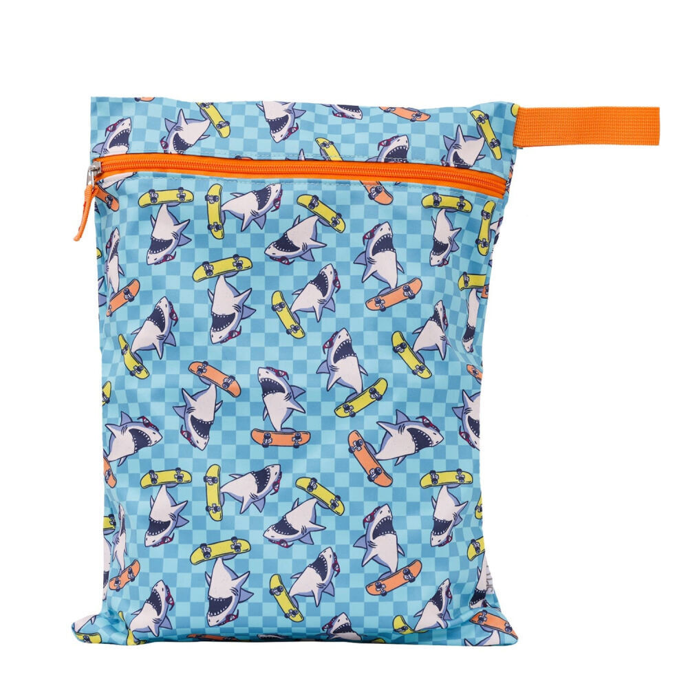 2PK Splosh Out & About Shark Waterproof Kids/Children Wet Bag 40x30cm Blue