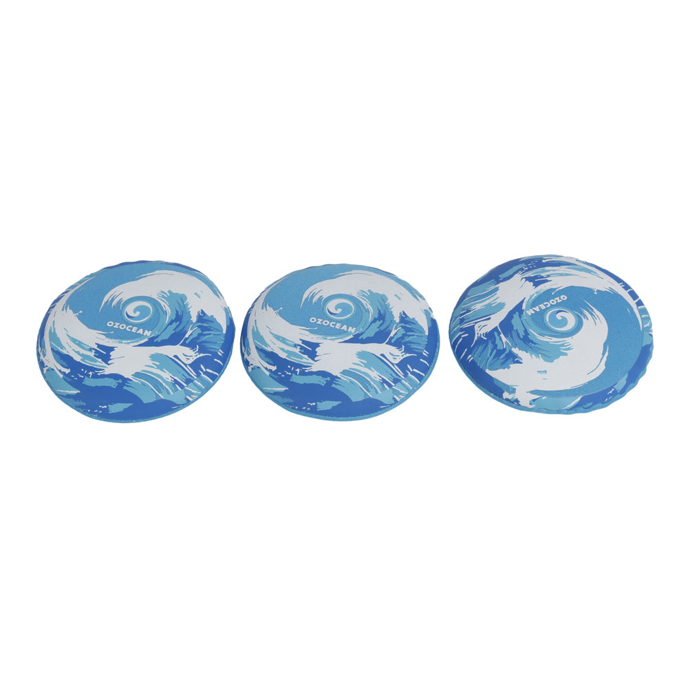 2x 3pc Ozocean Oz Ocean Neoprene Skim Discs Outdoor Game 7cm Set