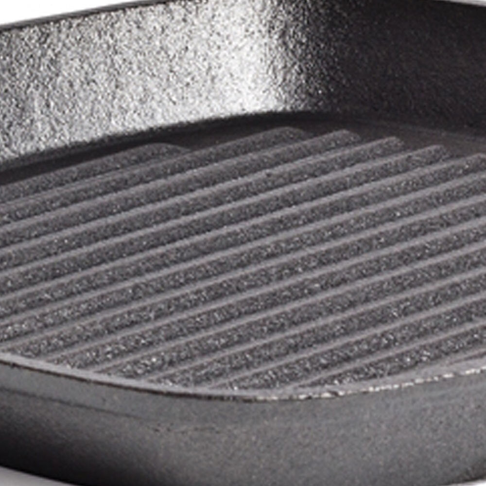 Campfire 24cm Square Cast Iron Frypan Wood Handle Grey