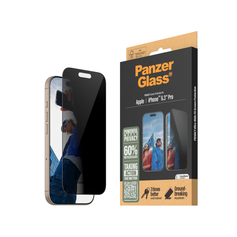 PanzerGlass Ultra Wide Fit Privacy Screen Protector For Apple iPhone 16 Pro