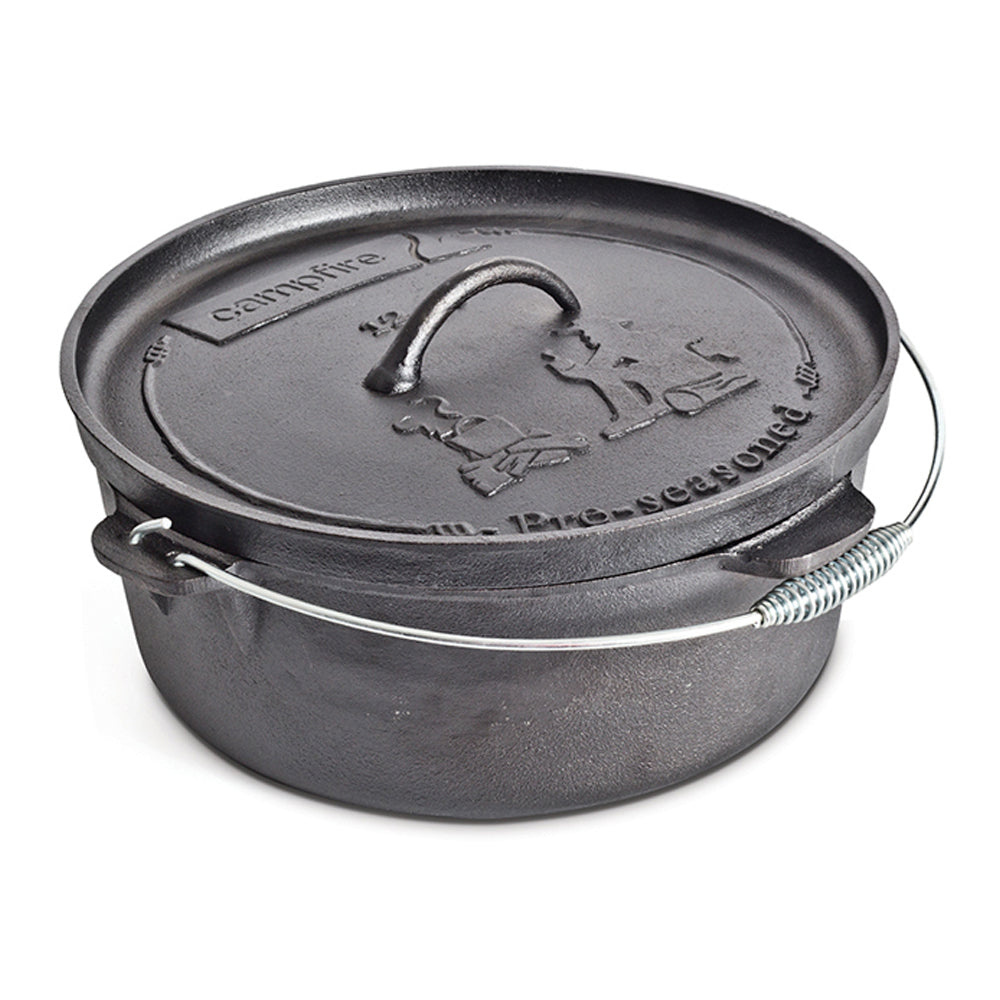 4pc Campfire 9-Quart Camp Oven Pack Camping Cookware Black