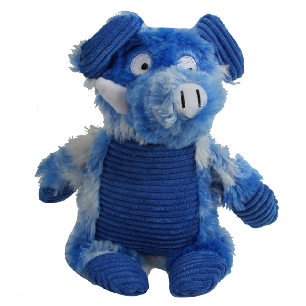 2x Pro Pet 30cm Squeaky Plush Pig Dog Toy Play - Blue