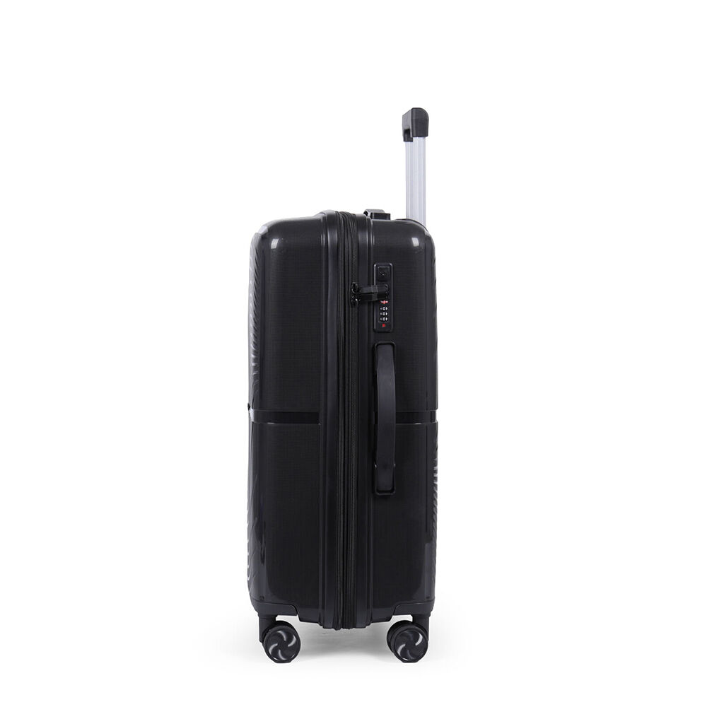 Paklite Solar Medium Travel Luggage Suitcase Lightweight 65x43cm Black