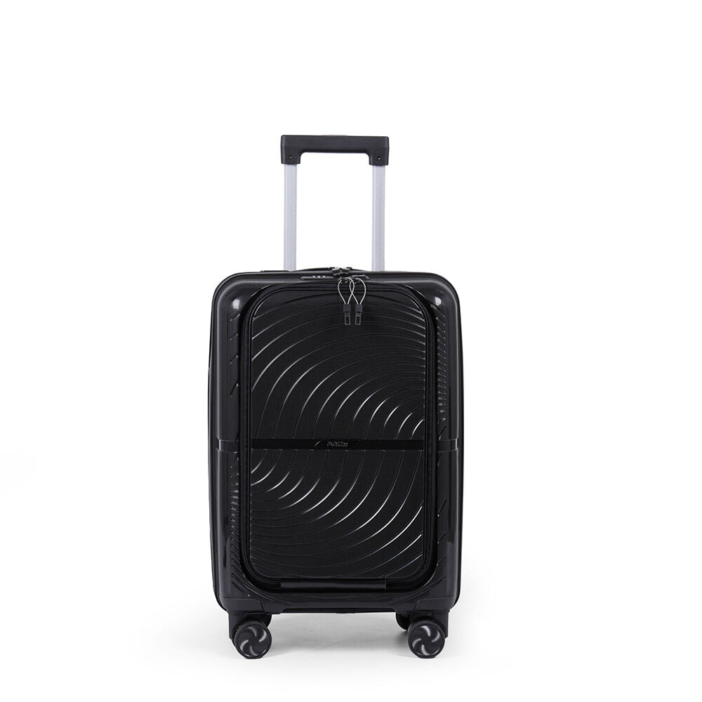 Paklite Solar Small Travel Luggage Suitcase Lightweight 55x35cm Black