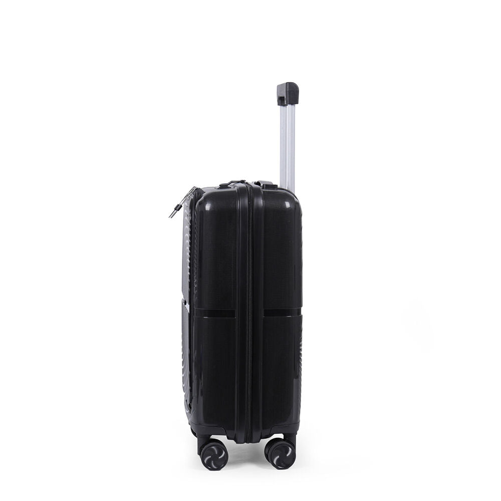 Paklite Solar Small Travel Luggage Suitcase Lightweight 55x35cm Black