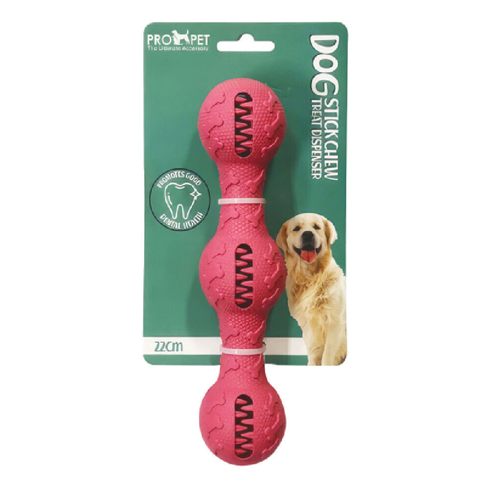 4PK Pro Pet Care Stick Chew Treat Dispenser Teeth Cleaning Dog Toy 22cm Assorted