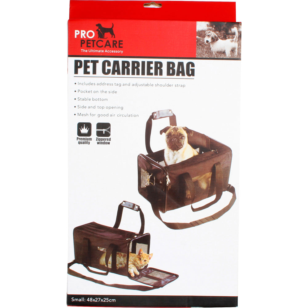 Pro Pet Care 48cm Nylon Mesh Dog Carrier Bag w/ Handle - Black