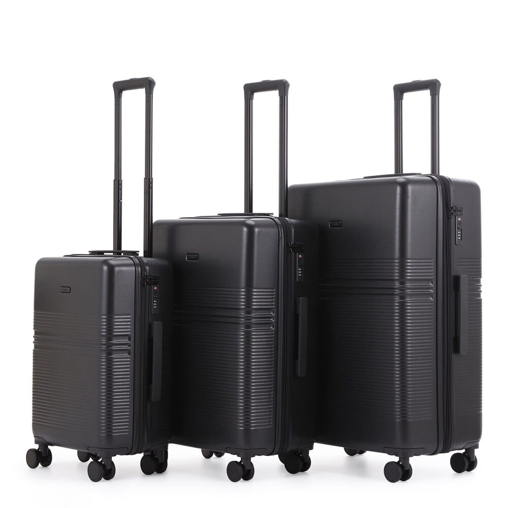 3pc Paklite Elements Travel Luggage Set Suitcase Lightweight Black