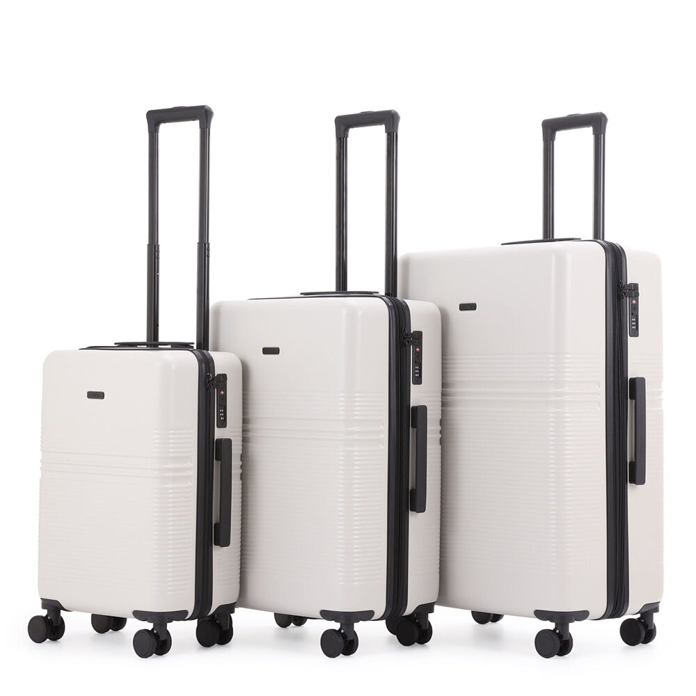 3pc Paklite Elements Travel Luggage Set Suitcase Lightweight Oatmeal