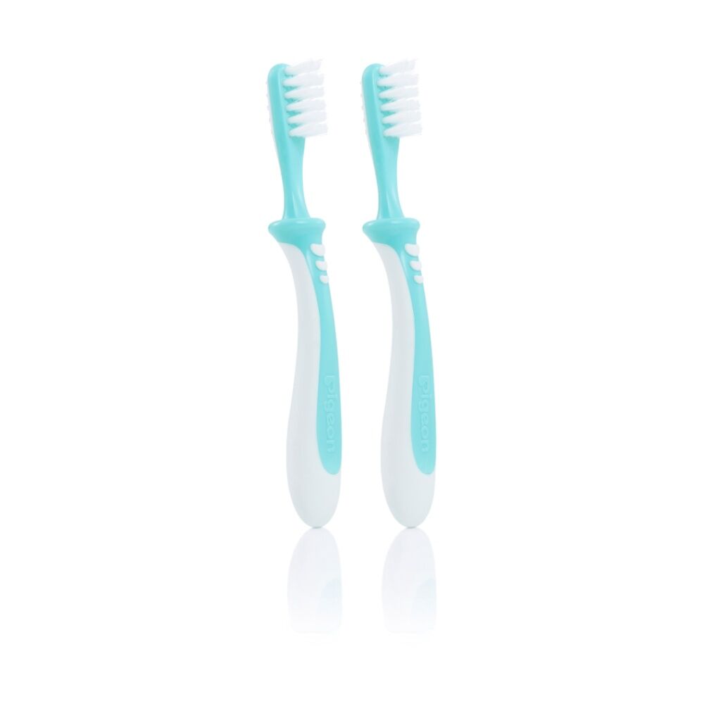 2PK Pigeon Training Baby Toothbrush Step 3 Soft Bristle Safety Shield