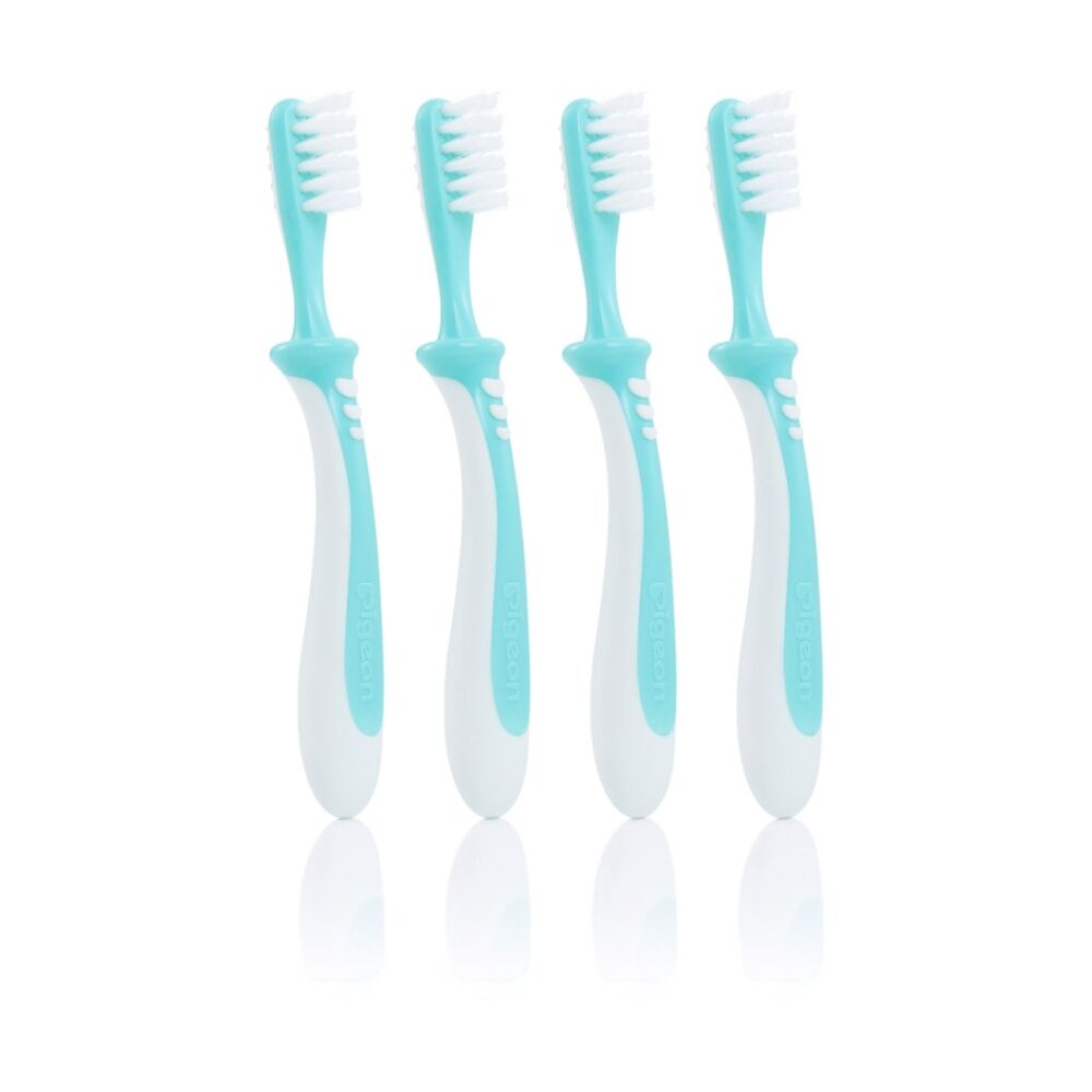 4PK Pigeon Training Baby Toothbrush Step 3 Soft Bristle Safety Shield