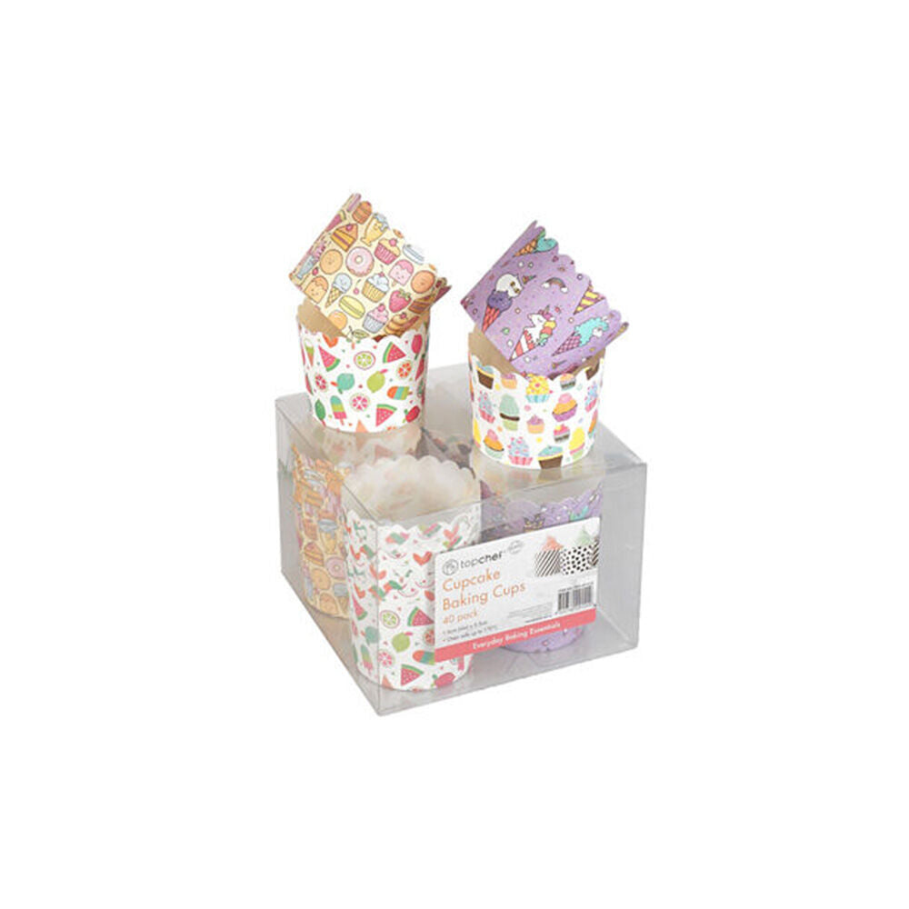 160pc Topchef Cupcakes Packaging Box Container 6cm - Assorted