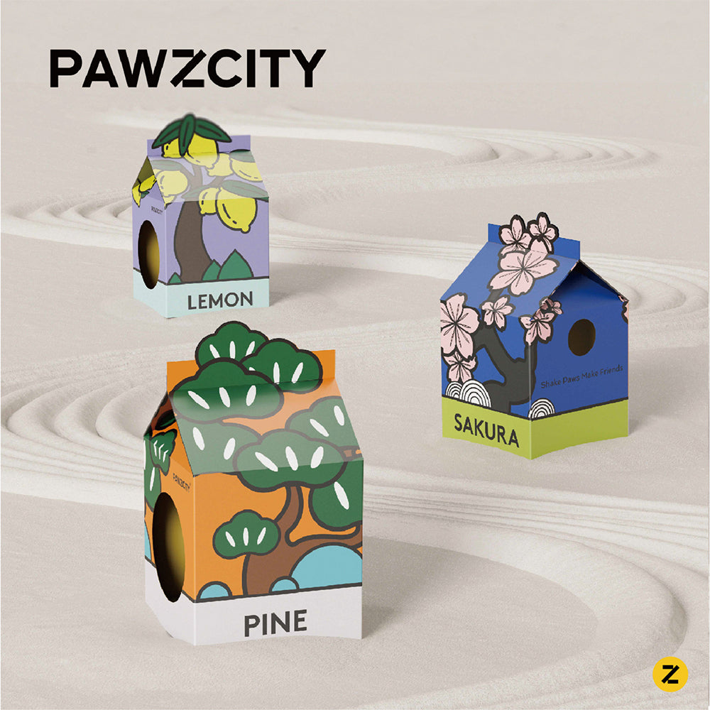 Pawzcity 63cm Cardboard Cat Scratcher House - Lemon