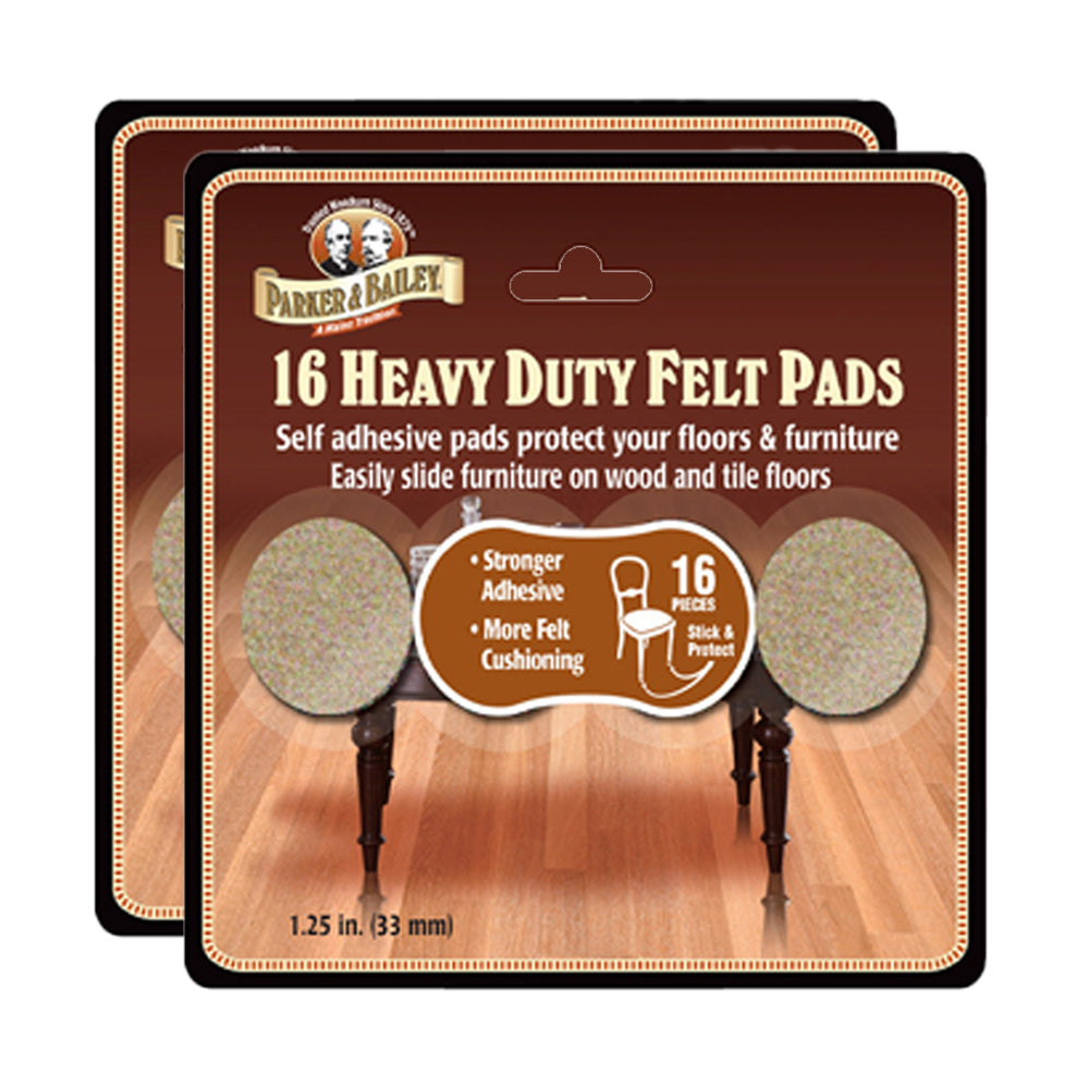 32pc Parker & Bailey Heavy Duty Felt Pads Floor Protector Round 30mm