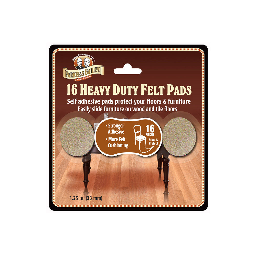 32pc Parker & Bailey Heavy Duty Felt Pads Floor Protector Round 30mm