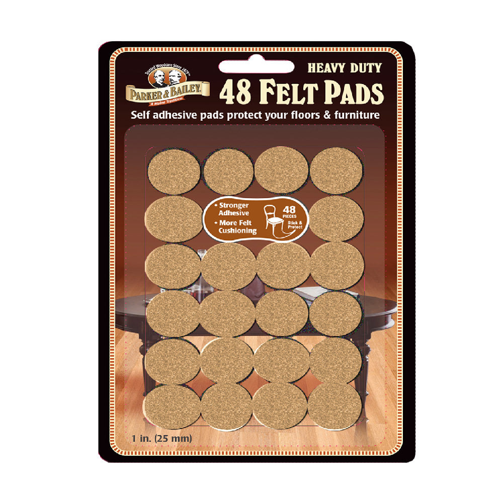 96pc Parker & Bailey Heavy Duty Felt Pads Floor Protector Round 25mm