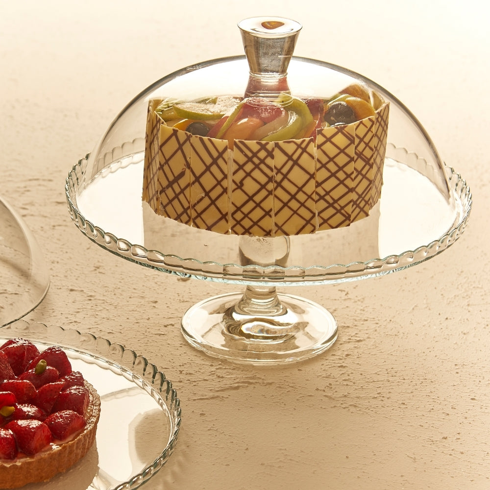 Pasabahce Patisserie Glass 32cm Cake Stand w/ Dome Lid - Clear