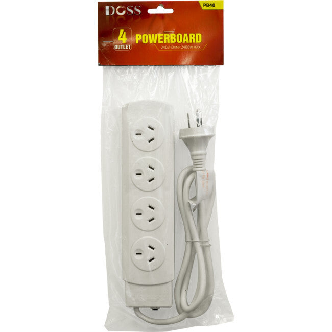 4 WAY POWER BOARD WHITEWITH OVERLOAD PROTECTION