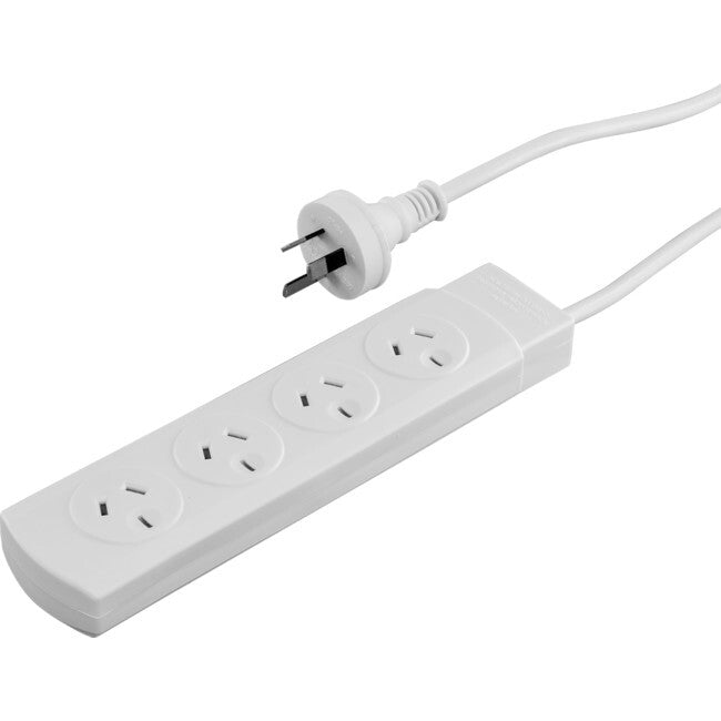 2x 4 WAY POWER BOARD WHITEWITH OVERLOAD PROTECTION