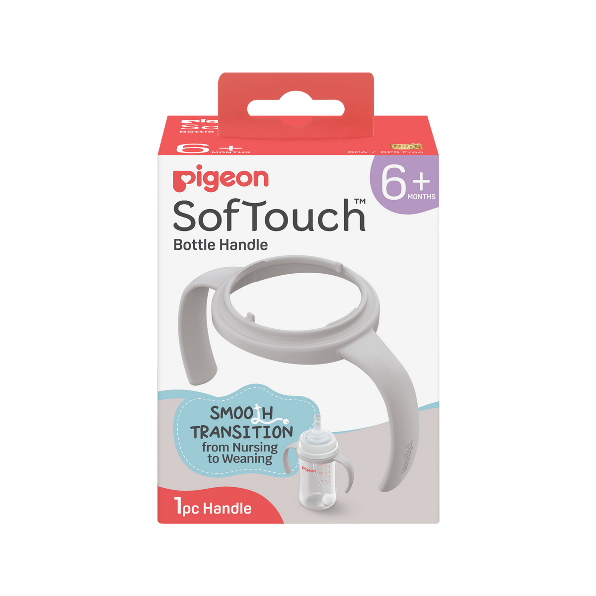 2PK Pigeon Softouch BPP Step Up Baby Bottle Handle 240ml 330ml Compatible
