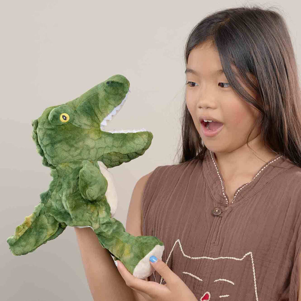 The Puppet Company Crocodile Eco Walking Puppet 32cm Hand Toy Green 12m+